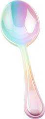 pastel rainbow ceramic spoon isolated on white 
 or transparent background,transparency