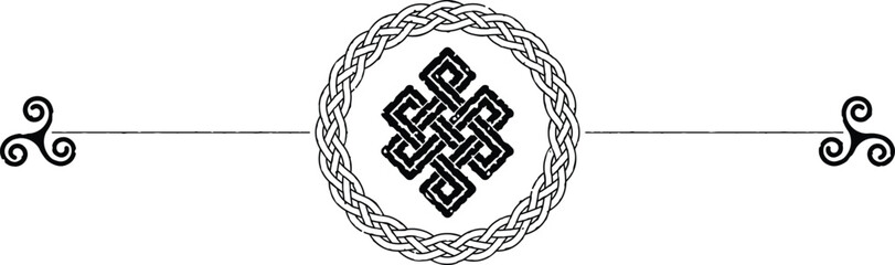 Celtic Header with Ring, Infinity Knot, Triskeles - obrazy, fototapety, plakaty