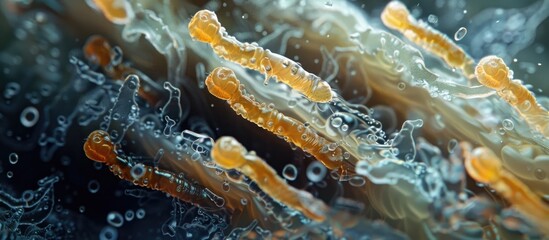 Microscopic Explorers Nematodes Wriggling Through Soils Intricate Maze - obrazy, fototapety, plakaty