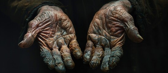 Rugged Weathered Hands A Testament to Years of Exposure and Enduring Strength