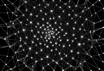 A digital illustration of a monochromatic quantum network.