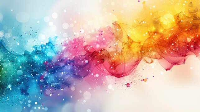Colorful abstract image with smoke effects and light dots