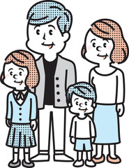 4人家族のイラスト
