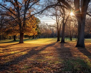 Fototapeta premium Golden hour at the park