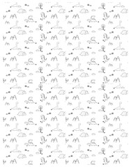 Cute black and white dinosaurs seamless vectors art