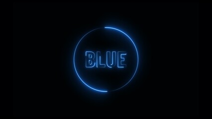 Abstract Blue neon line circle background illustration 4k.