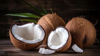 exotic ingredient coconut background - obrazy, fototapety, plakaty