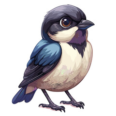 Fototapeta premium Starling Cartoon Icon, Isolated Transparent Background Images