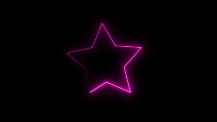 Abstract beautiful neon frame star icon background illustration 4k.