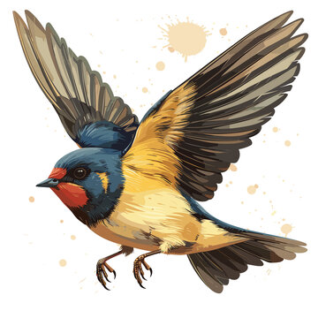 Swallow Cartoon Icon, Isolated Transparent Background Images