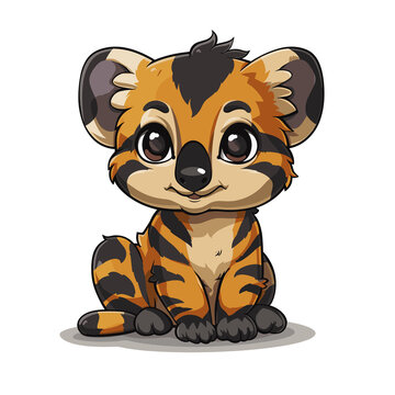 Tasmanian Tiger Thylacine Cartoon Icon, Isolated Transparent Background Images