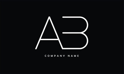 AB, BA, A, B Abstract Letters Logo Monogram