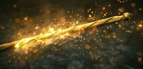 Close-up of a mystical wand, radiating magical energy and sparking imagination with its allure.