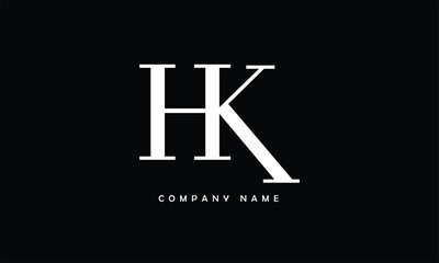HK, KH, H, K Abstract Letters Logo Monogram