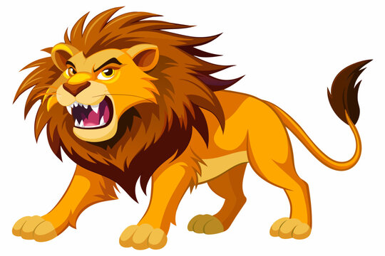 crazy lion vector artwork illustration 