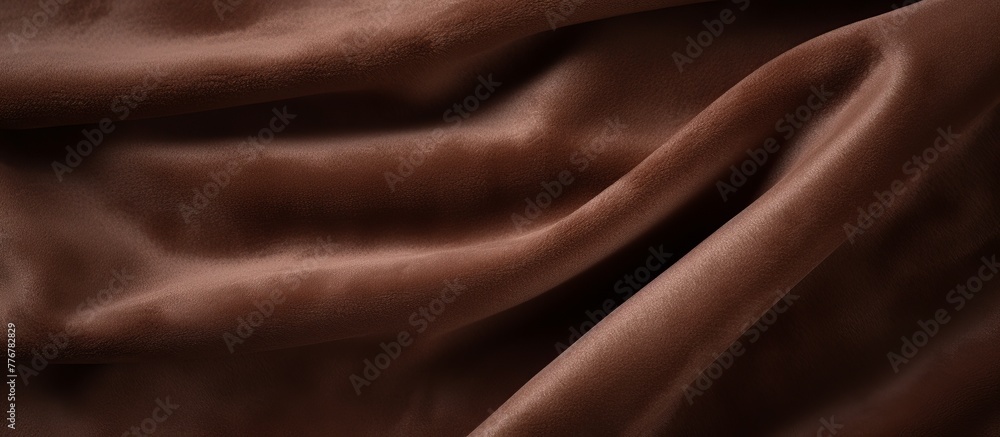 Poster detailed close-up capturing the texture of a brown fabric featuring an intricate thin design pattern