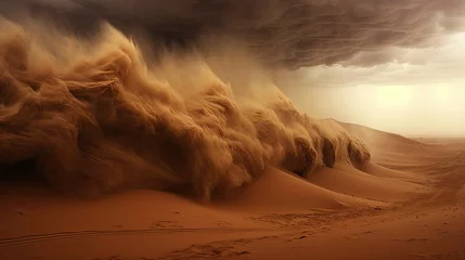 Foto op Aluminium storm dark desert sand © vectorwin