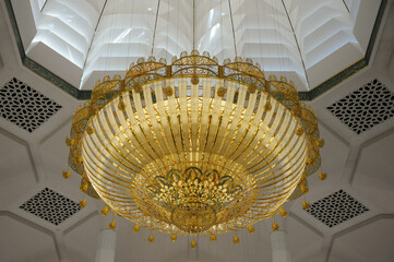 Big Diamond Ceiling lights in Djamaa el Djazair, the Great Mosque of Algiers