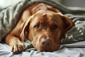 Cozy Canine Companion Resting on Bedding - Veterinary Insurance for Unexpected Expenses and Emergencies