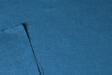 blue green hemp viscose natural fabric cloth color, sackcloth rough texture of textile fashion...