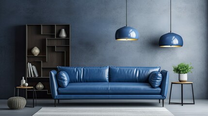 elegant blue sofa