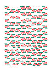 Abstract Geometric Pattern Design, geometric design of trendy Memphis 80s-90s style, Pattern Design,