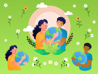 world Earth Day Enviralment Happy Background design