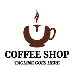 Vector logo illustration of a coffee