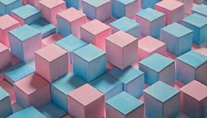 Obraz premium Pink and blue cubes