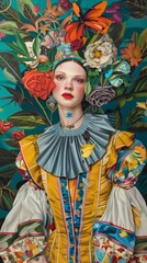 Obraz premium Renaissance painting reimagined in Pop Art style