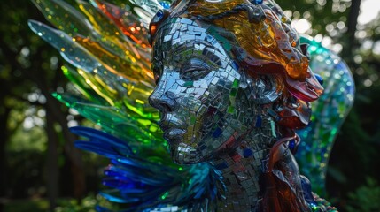 Sculpture made from recycled plastic