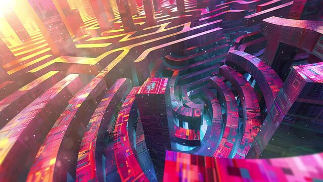 enter a mesmerizing journey through a psychedelic 3d. seamless looping overlay 4k virtual video animation background