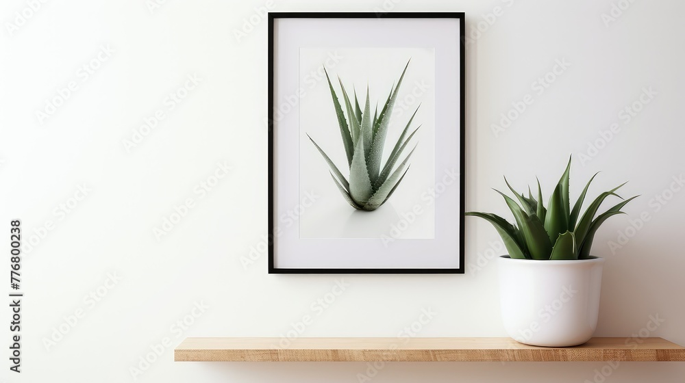 Wall mural plant aloe vera drawing