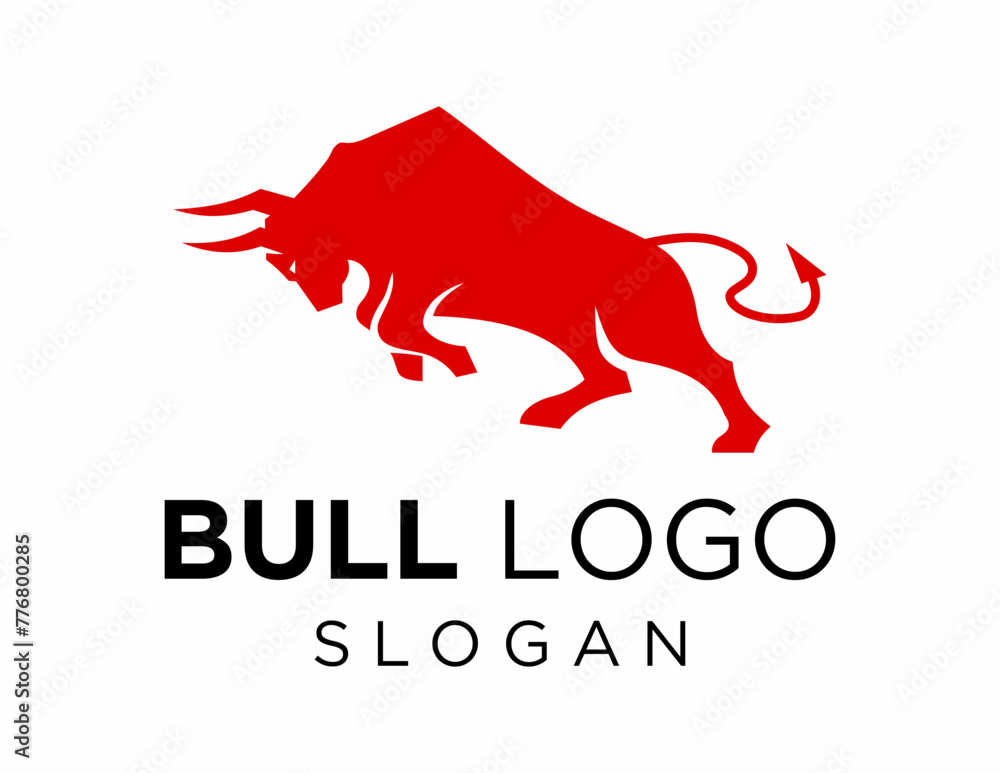 Poster the logo design is about bull and was created using the corel draw 2018 application with a white bac