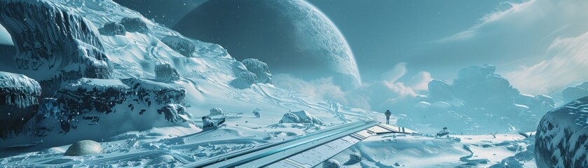 Ski slopes on an alien planet