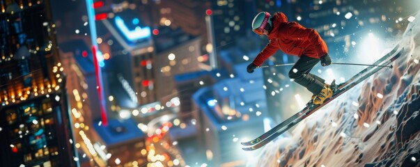 Ski jump competition - obrazy, fototapety, plakaty