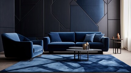 stylish dark blue geometric