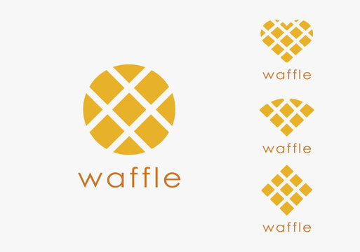 Set of Abstract minimalist waffle logo icon vector template on white background