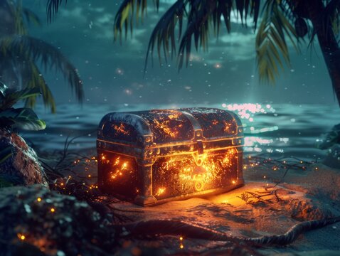 Treasure discovered on a deserted island