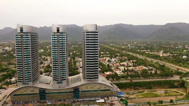 The Centaurus Mall is the largest shopping center in Pakistan Blue Area Islamabad. Aerial view