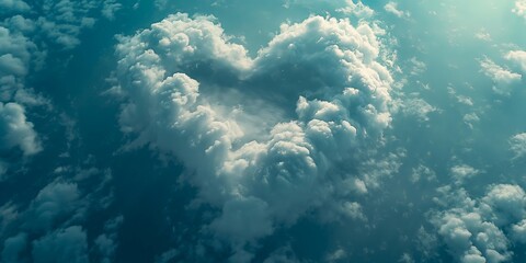 Top view of clouds that formed a heart shape