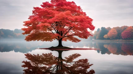 Fotobehang reflection ohio buckeye tree © vectorwin