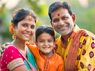Portrait of a happy indian family.