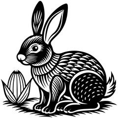 Easter bunny rabbit silhouette graphics vector illustration,Easter line art,Easter Svg Design,Laser Cut File Cricut,paper cut and printing,easter SVG,spring svg,Easter for Kids bundle