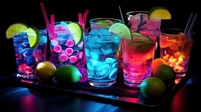 cocktails glow in the dark party