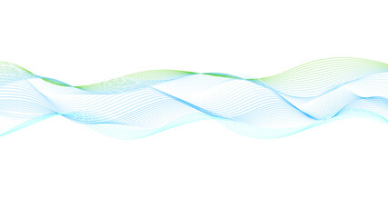 cyan blue green purple tech wavy lines gradient vector illustration., Abstract green background with smooth wave lines.