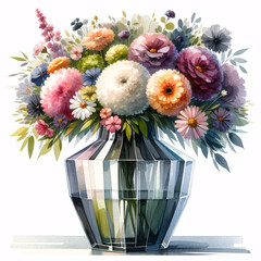 bouquet of flowers in modern vase