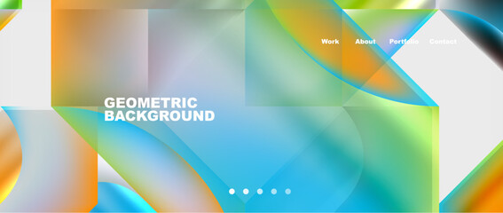 Naklejka premium Abstract geometric shapes web design page. Vector Illustration For Wallpaper, Banner, Background, Card, Book Illustration, landing page