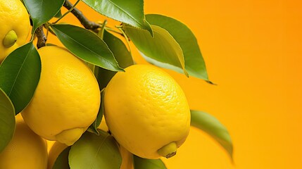 fruit lemons on yellow background