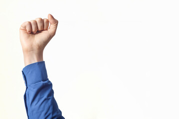 hands with fist gesture on a white background
